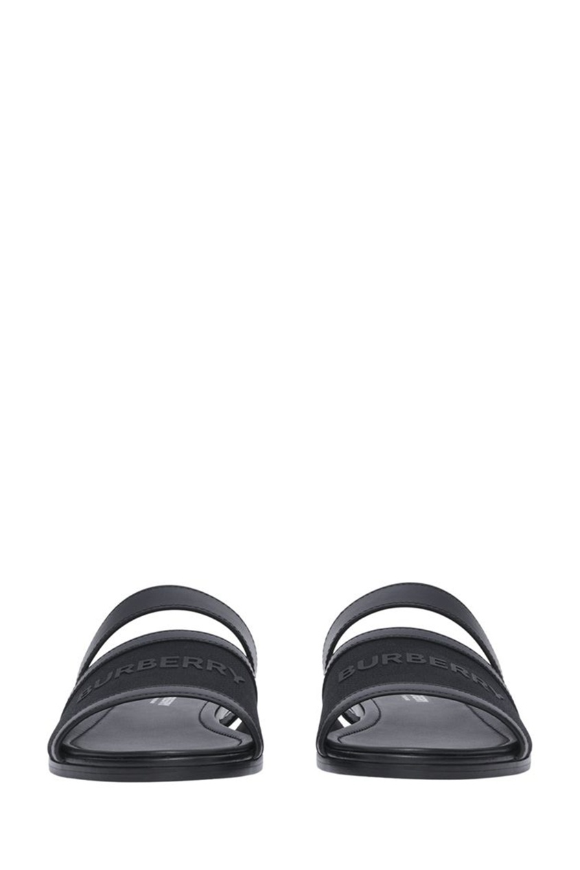 фото Черные пантолеты из парусины и кожи burberry
