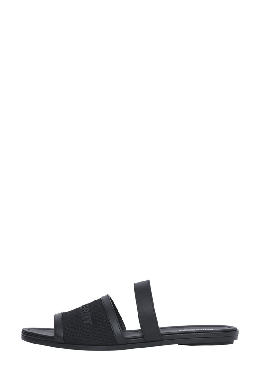 фото Черные пантолеты из парусины и кожи burberry