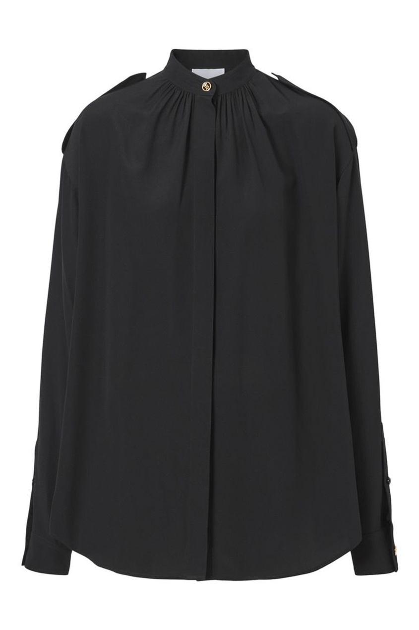 Черная блузка из шелка Burberry черного цвета