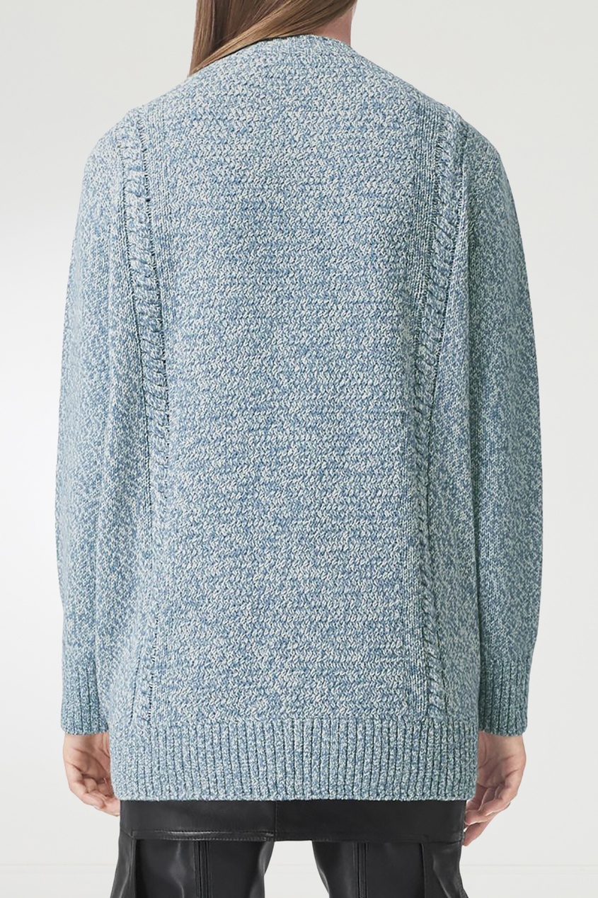 фото Голубой свободный свитер из шерсти и хлопка burberry