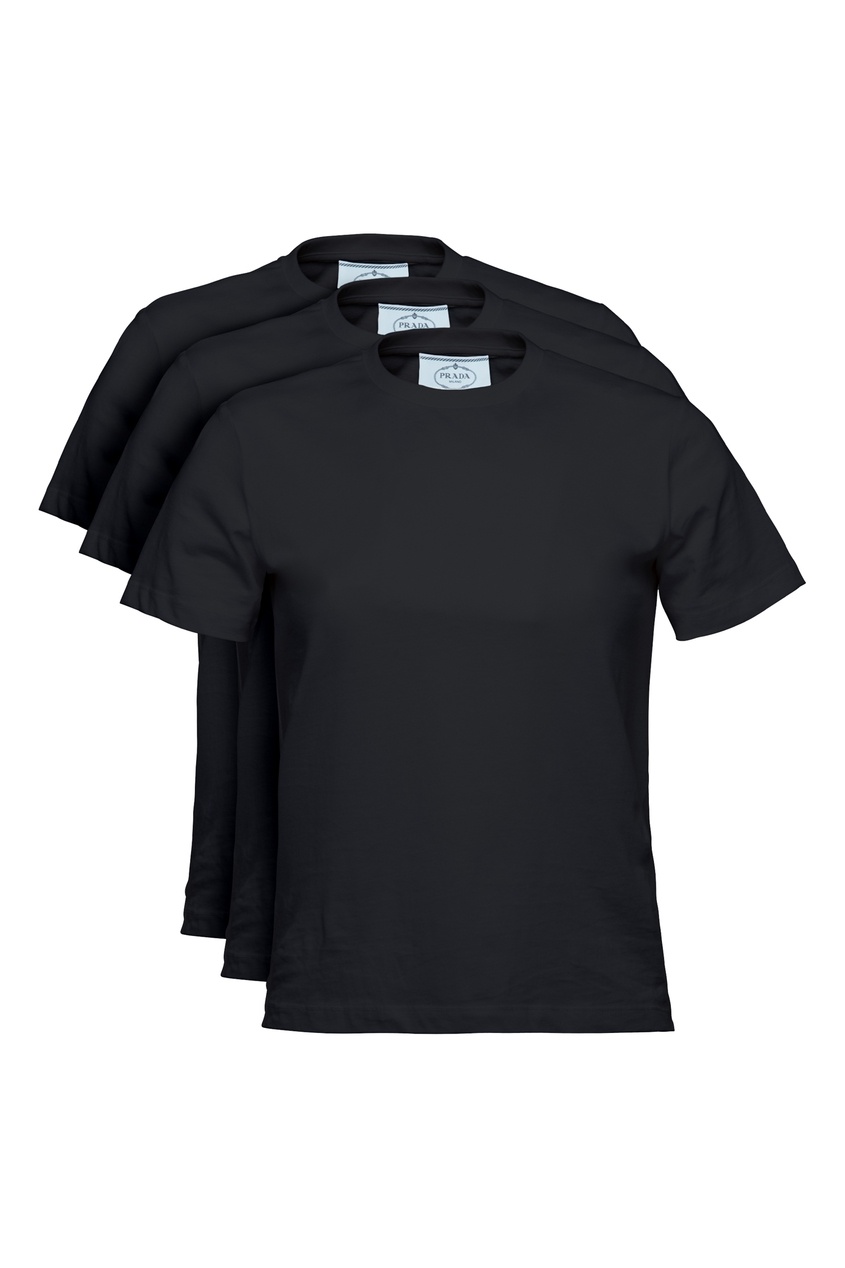 фото Набор из трех черных футболок prada
