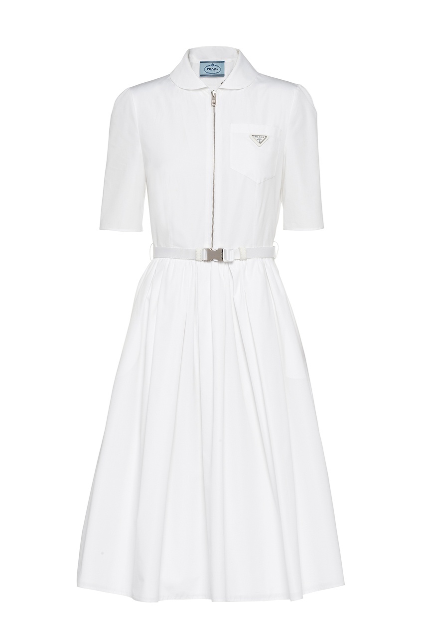 фото Белое платье на молнии prada