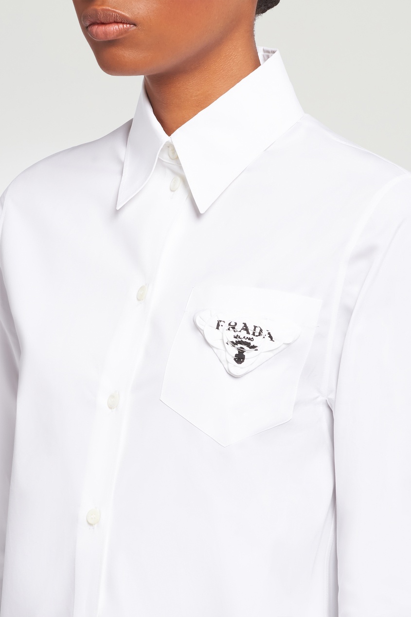 фото Белая рубашка с логотипом prada
