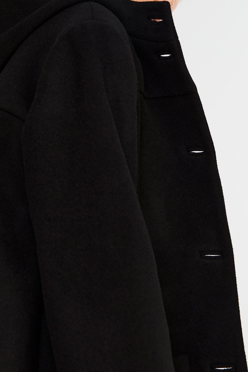 фото Черное пальто с бахромой claudie pierlot