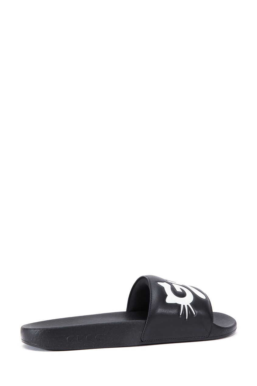 фото Черные пантолеты с логотипом gucci