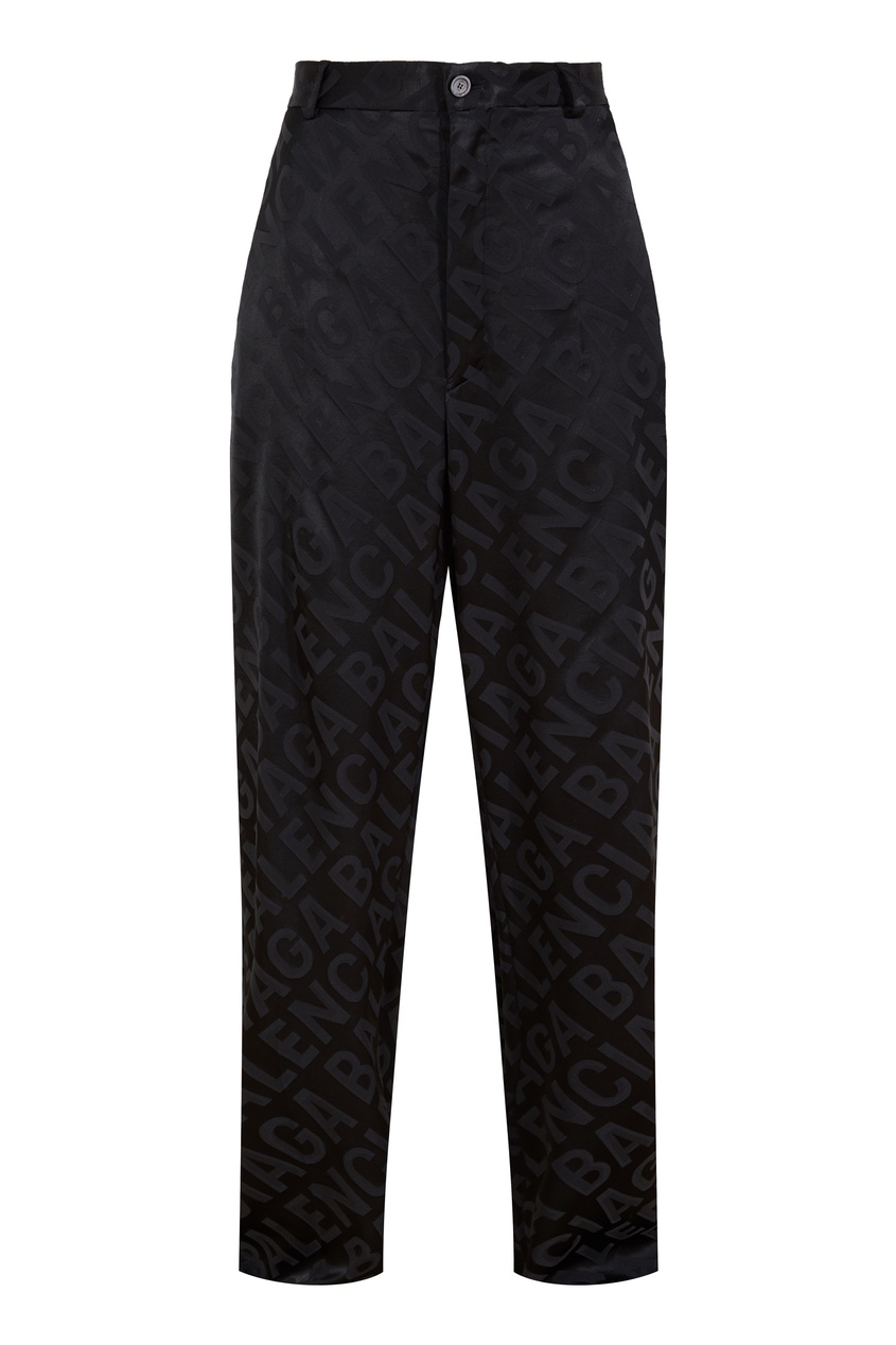 Черные брюки оверсайз с логотипами Balenciaga Black 397203512 
