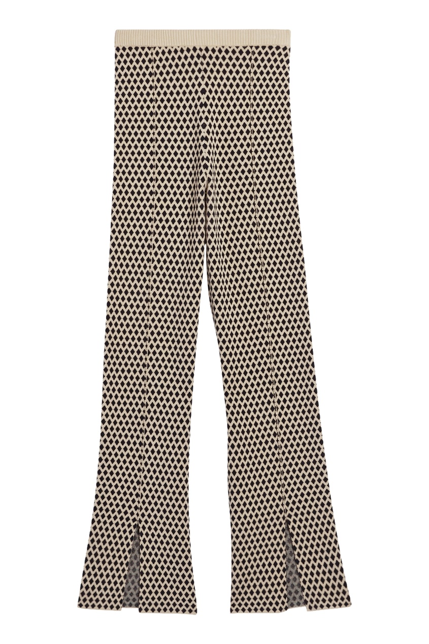 фото Двухцветные брюки с принтом и разрезами claudie pierlot