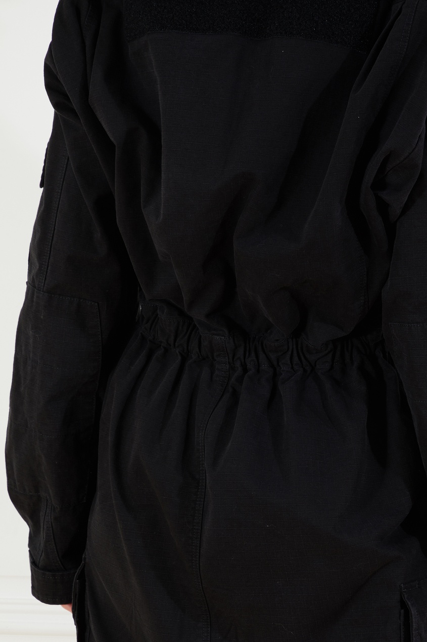 фото Черное объемное платье-макси balenciaga