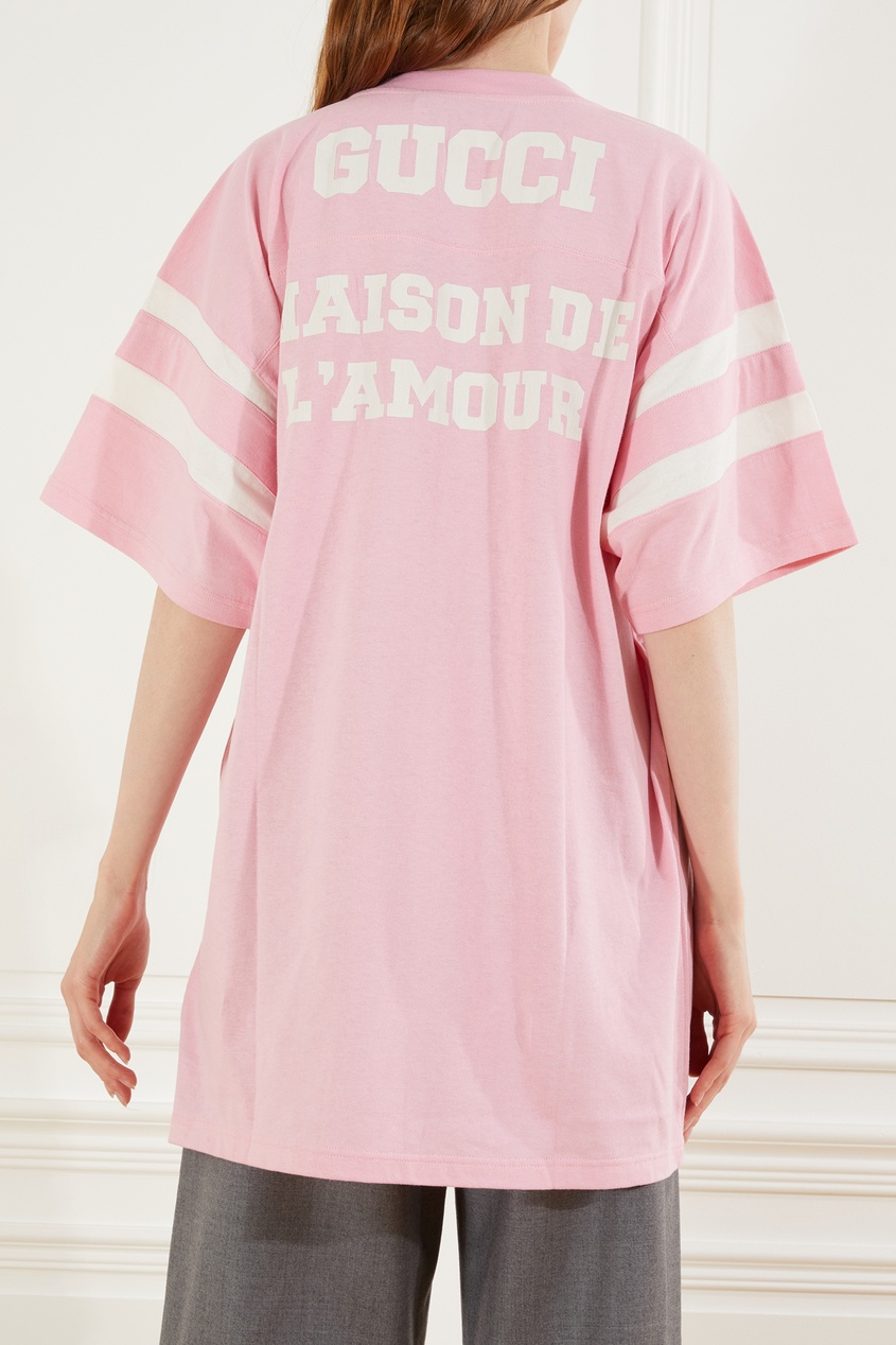 фото Розовая футболка 25 gucci eschatology and maison de l'amour