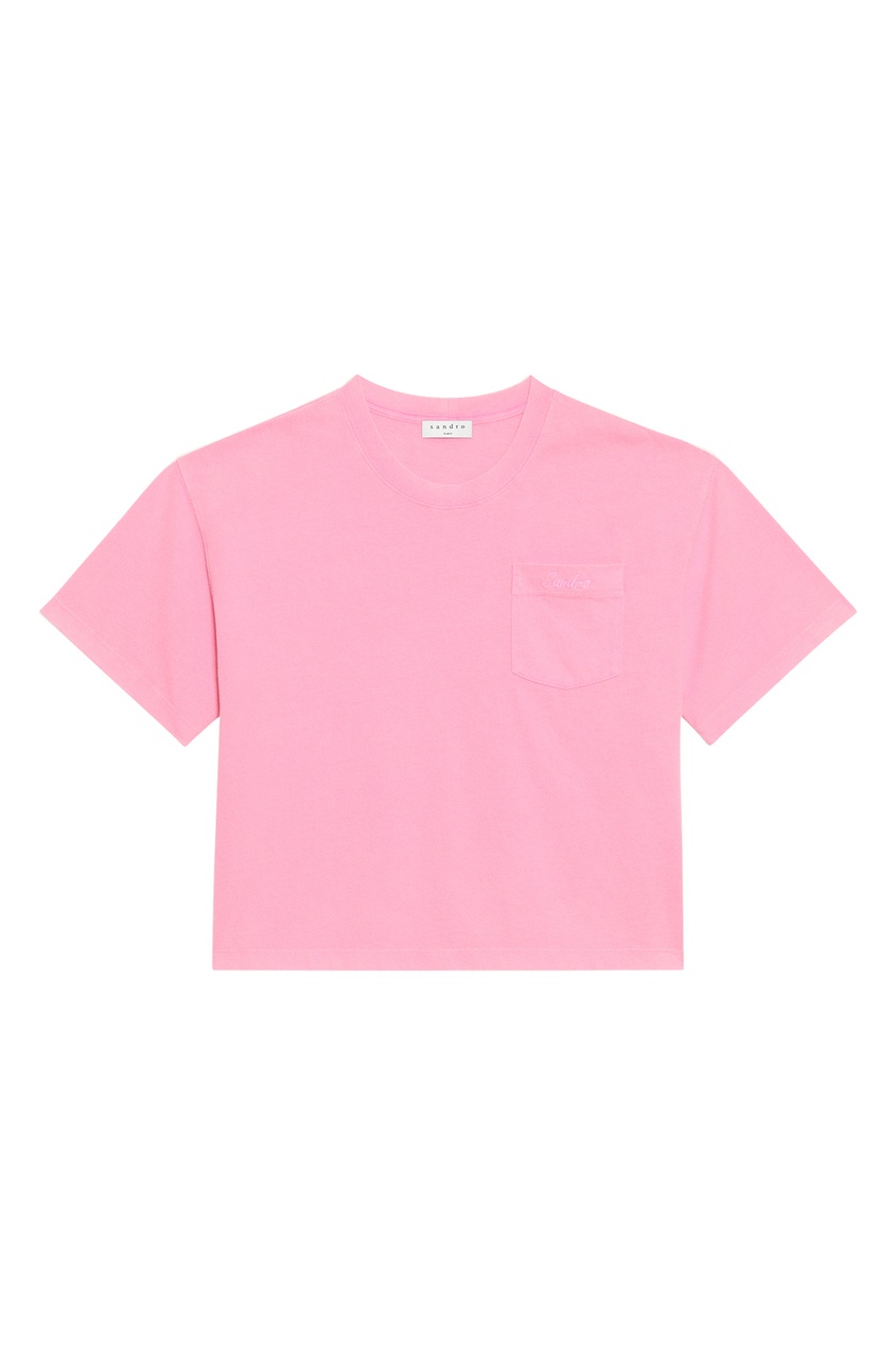 Розовая объемная футболка Sandro Фуксия 914204872 