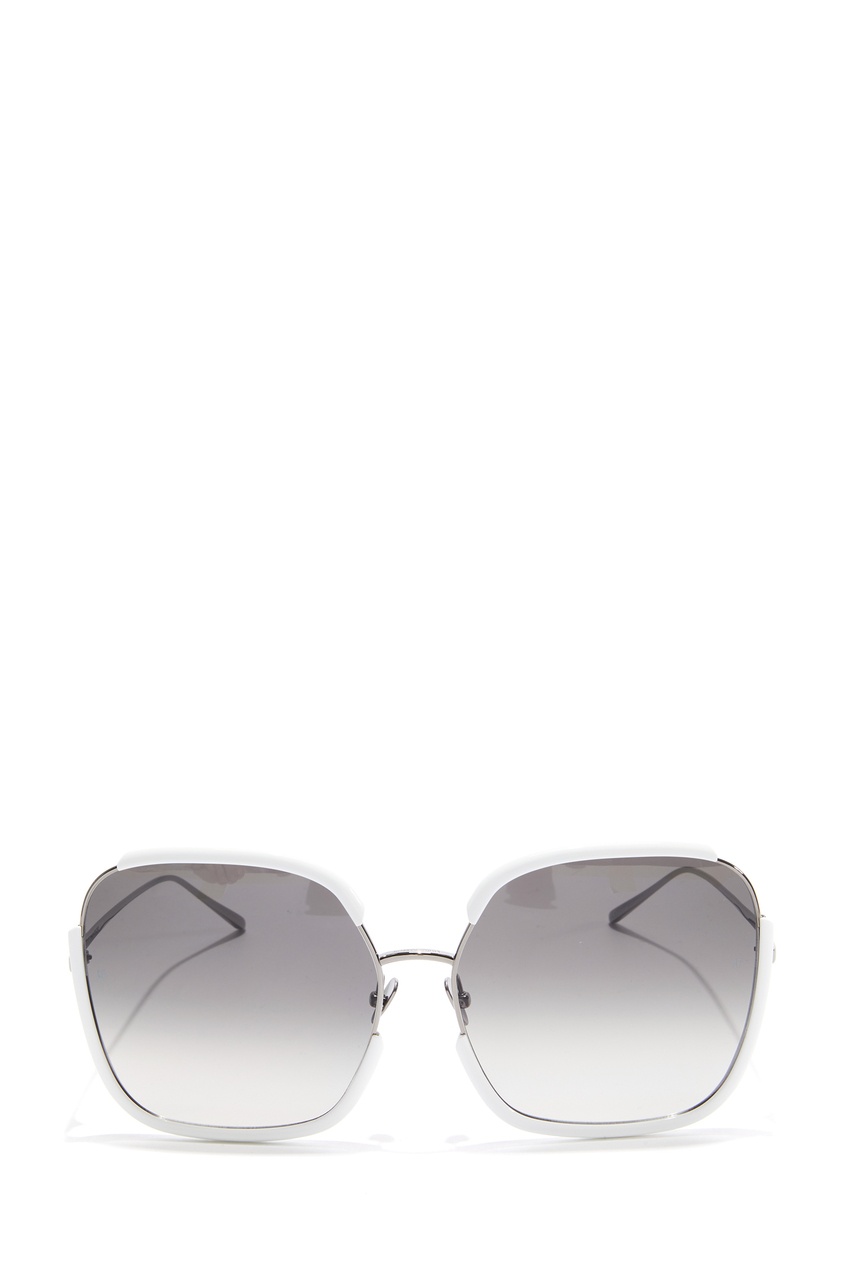 фото Белые солнцезащитные очки оверсайз natalia linda farrow