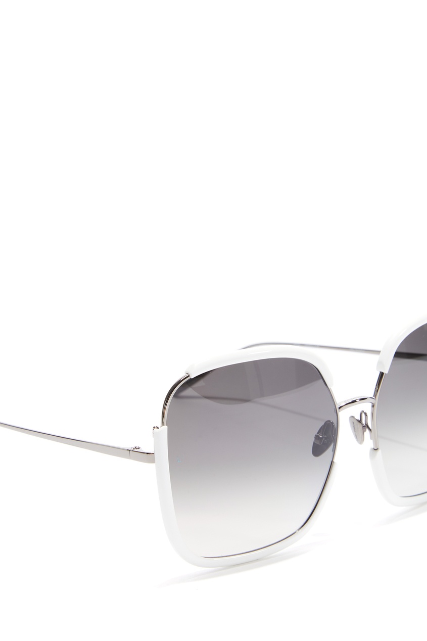 фото Белые солнцезащитные очки оверсайз natalia linda farrow