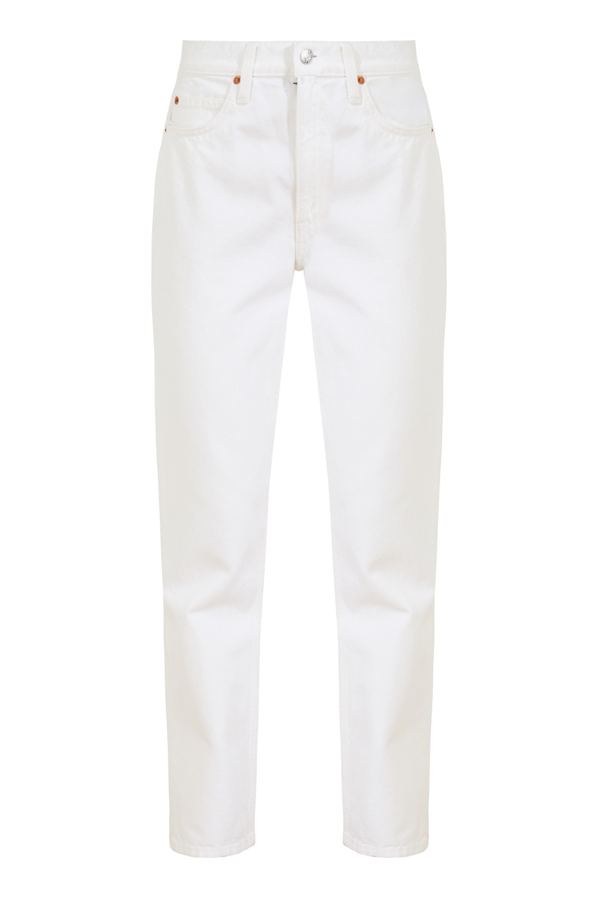 Белые джинсы с разрезами Re/done белого цвета
