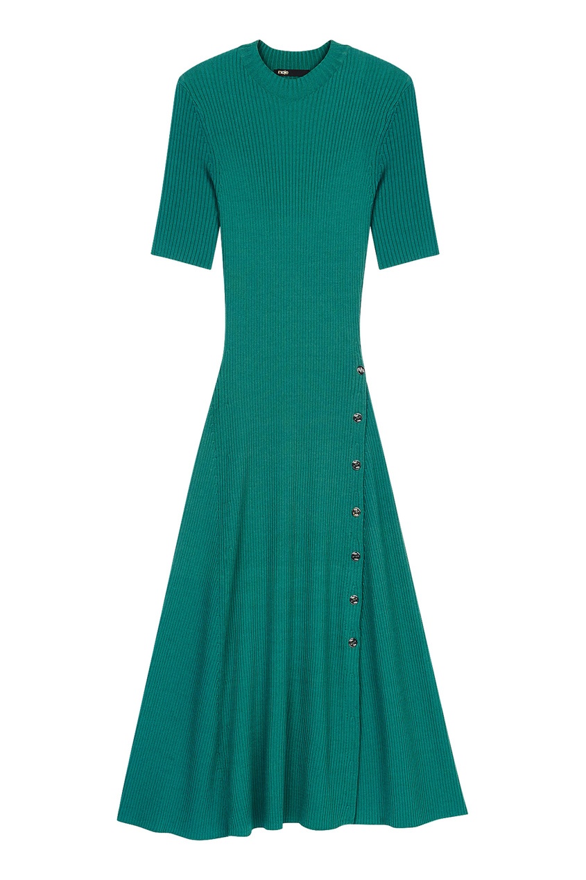 фото Зеленое трикотажное платье maje