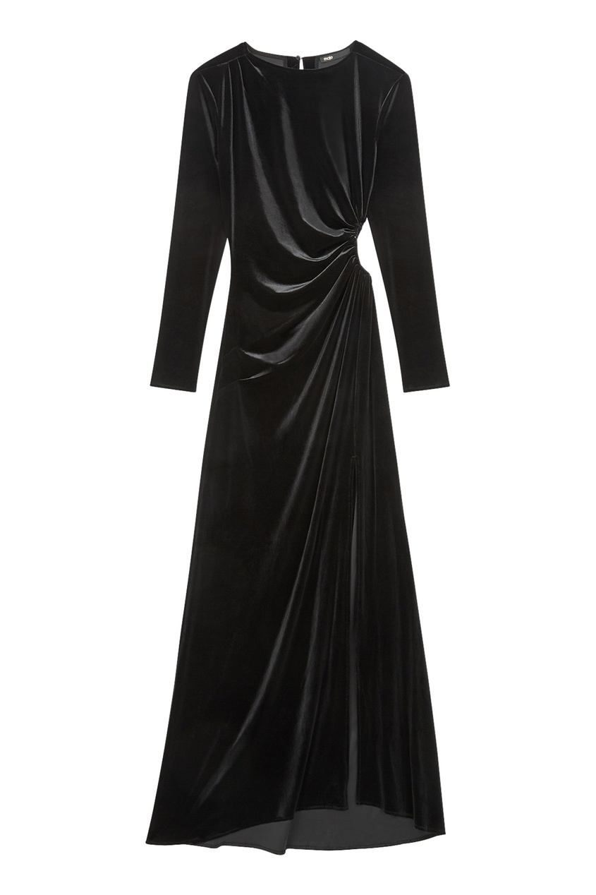 фото Черное платье с вырезом на боку maje