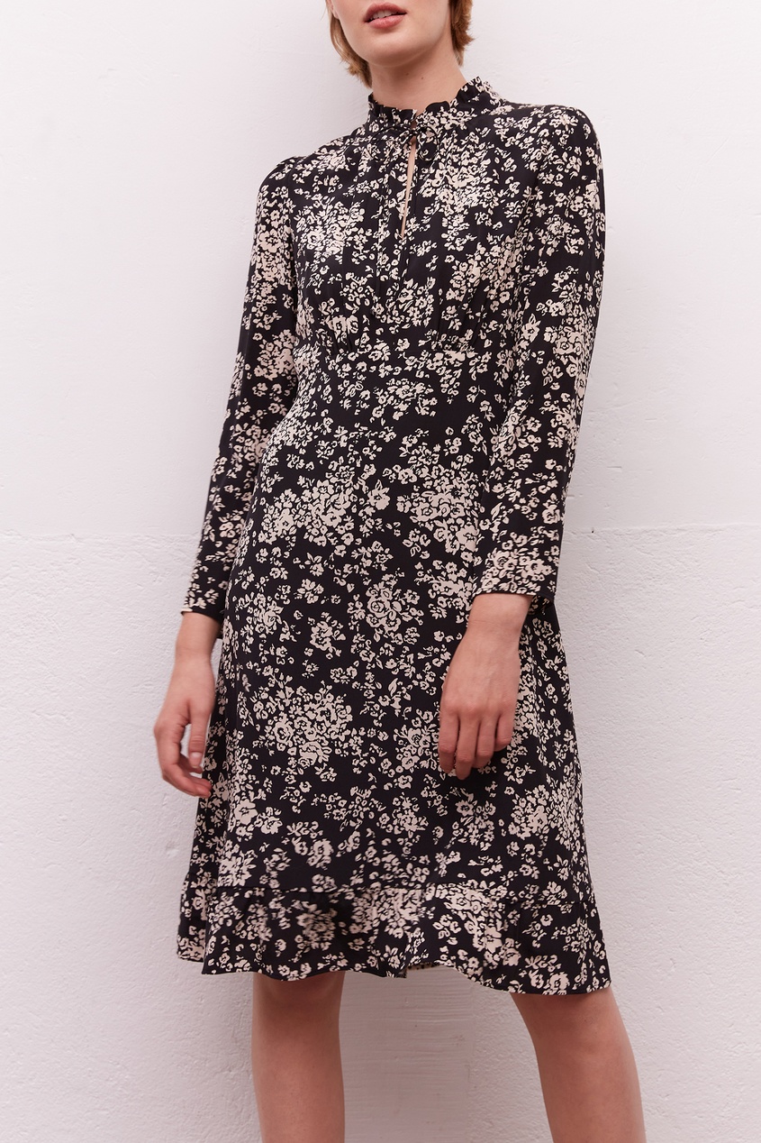фото Черное платье со светлым цветочным принтом julia gerard darel