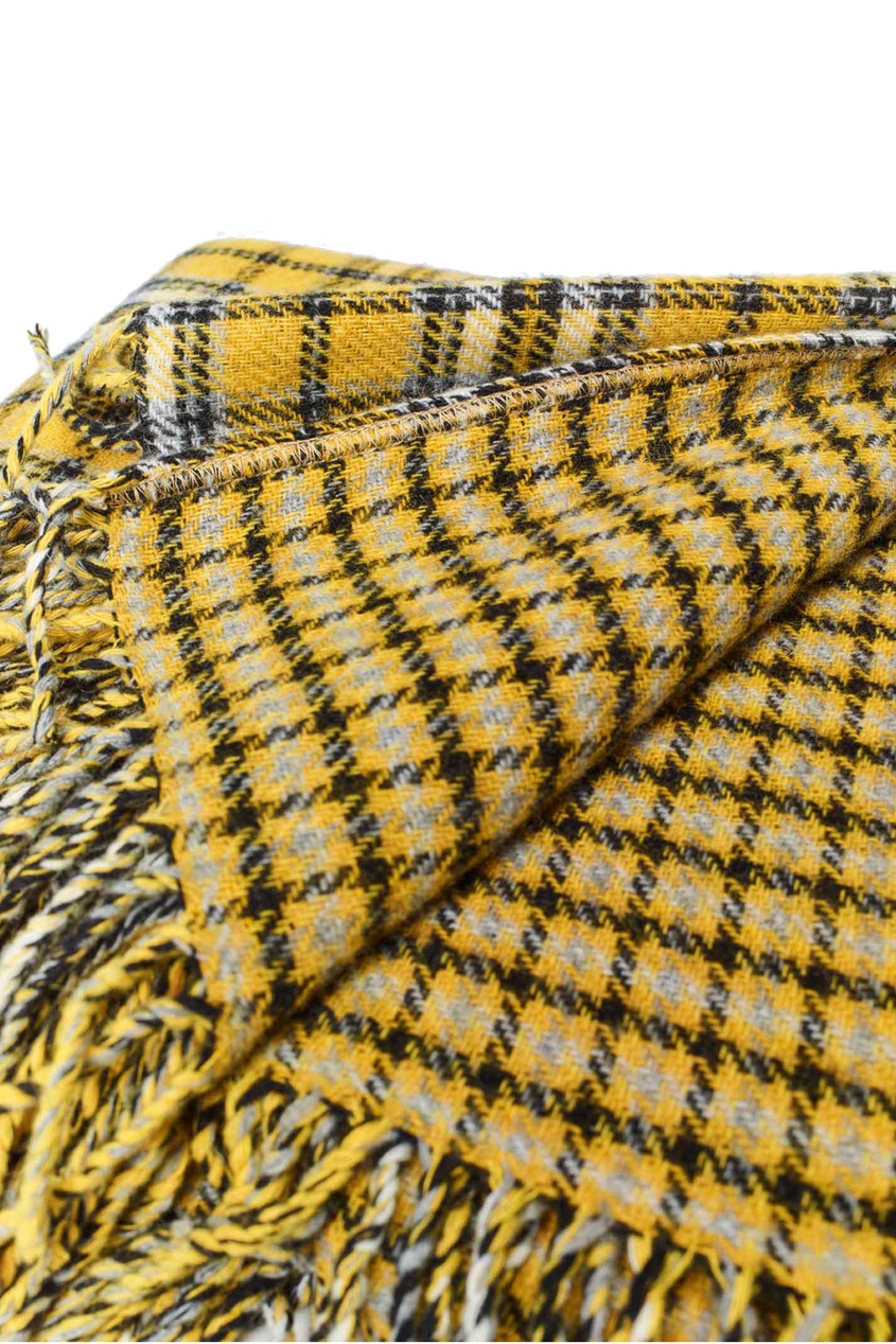 фото Желтая клетчатая накидка-шарф maje