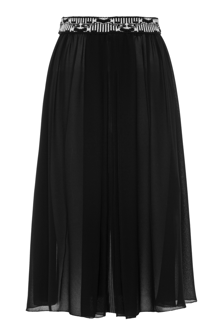фото Черная легкая юбка с плиссировкой prada