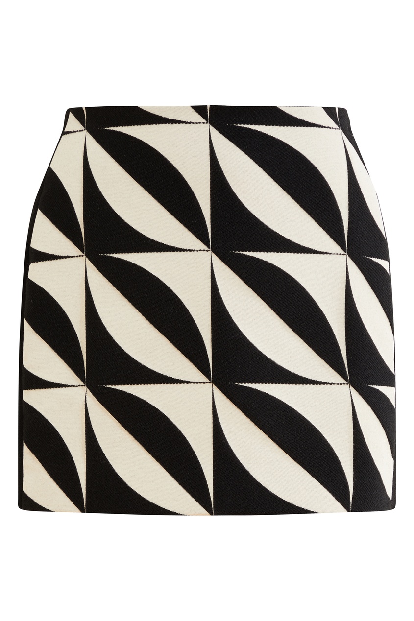 фото Черно-белая юбка с геометрическим принтом david koma