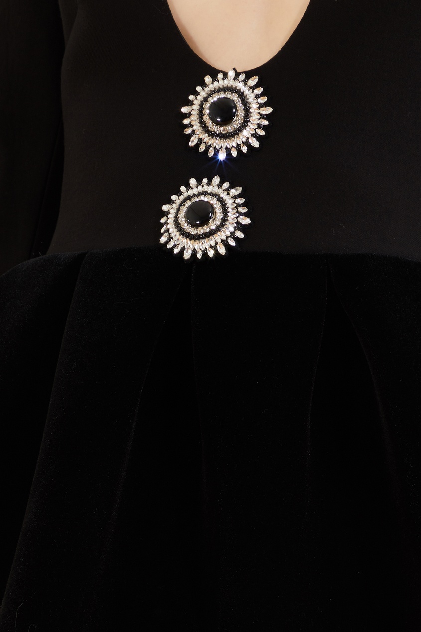 фото Черное платье с объемной юбкой david koma