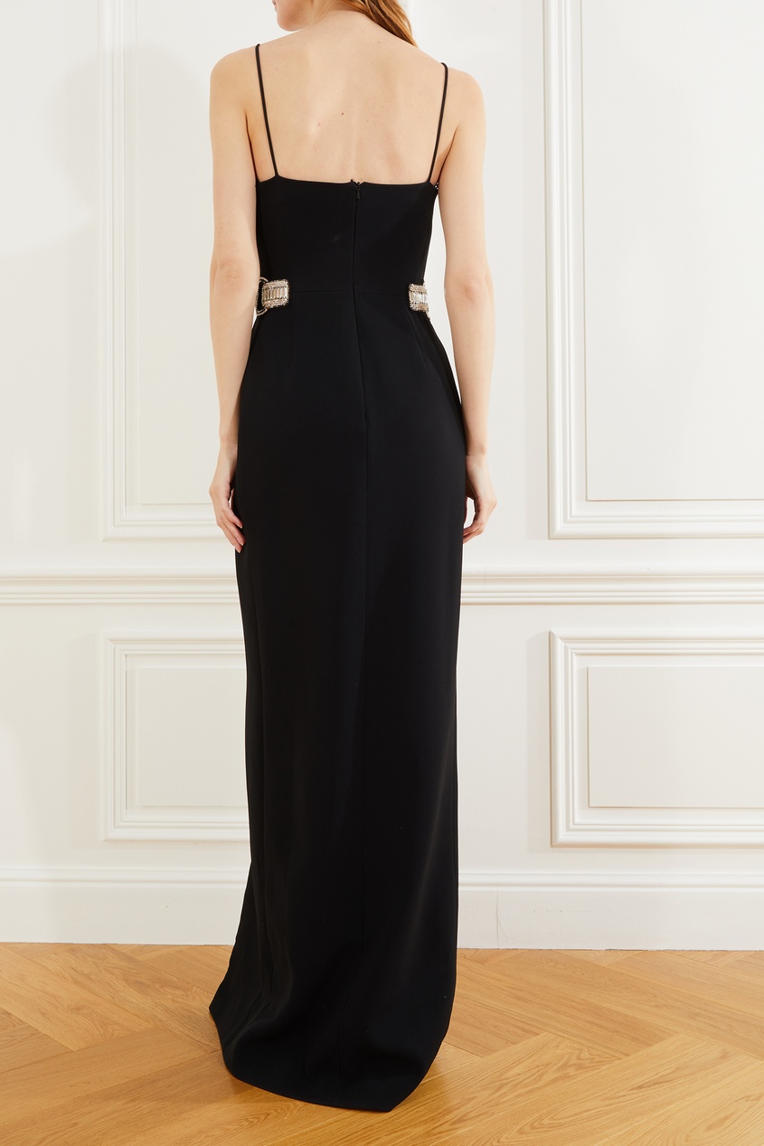 фото Черное платье с высоким разрезом david koma
