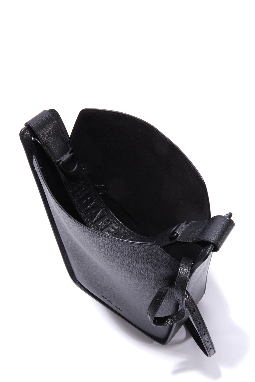 фото Черная кожаная сумка-тоут на плечо balenciaga