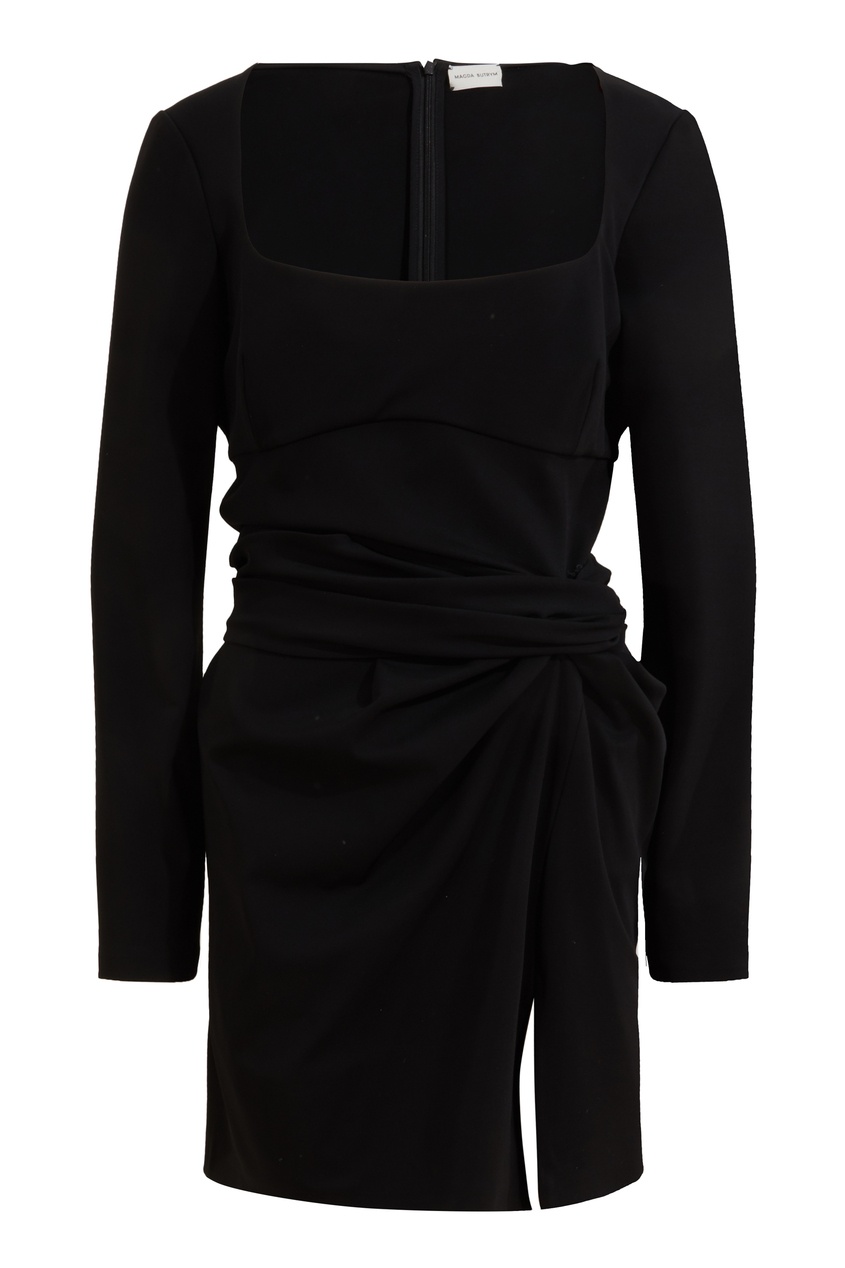 фото Черное платье-мини с длинными рукавами magda butrym