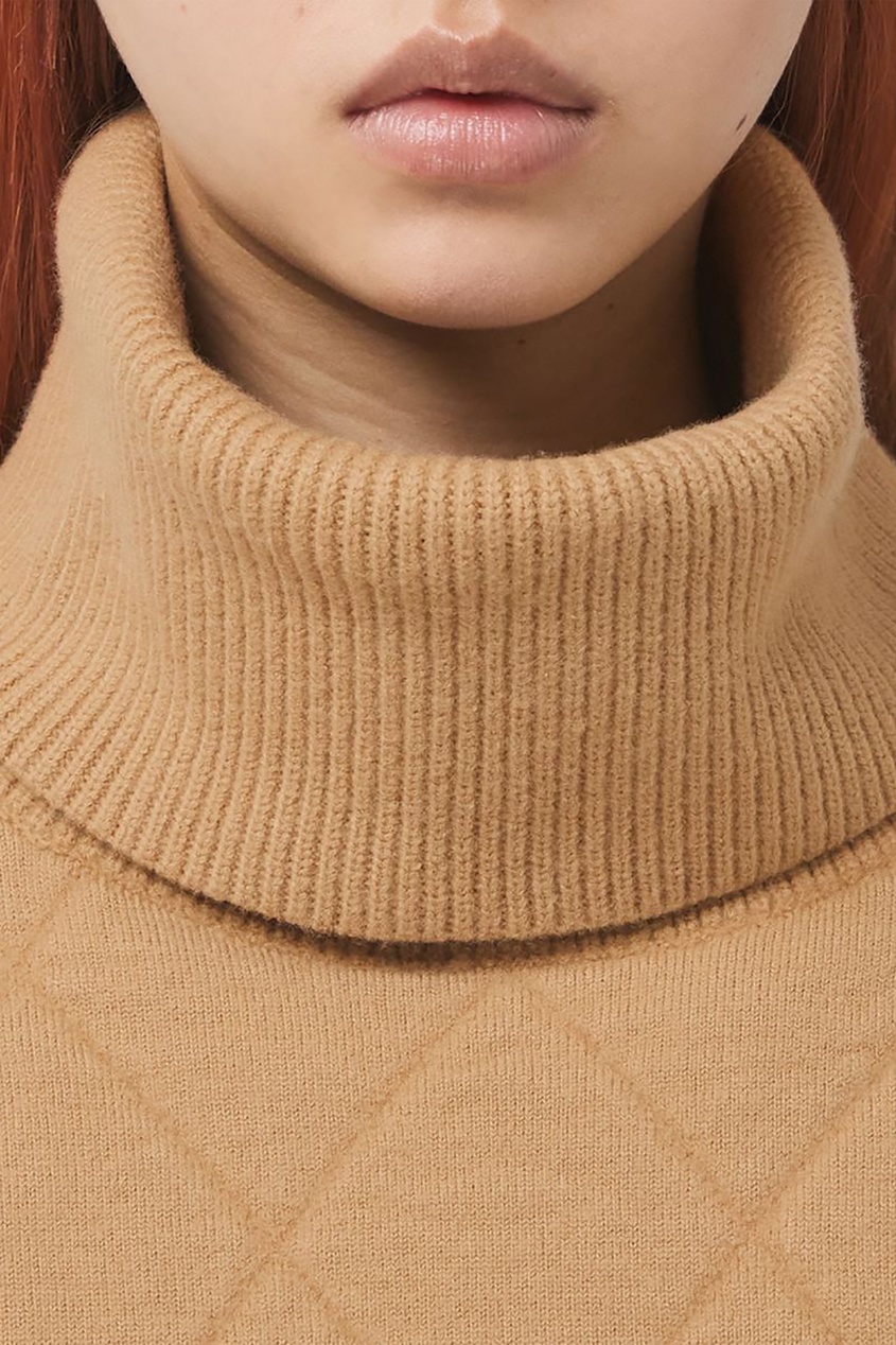 фото Светло-коричневый шерстяной свитер с высоким горлом burberry