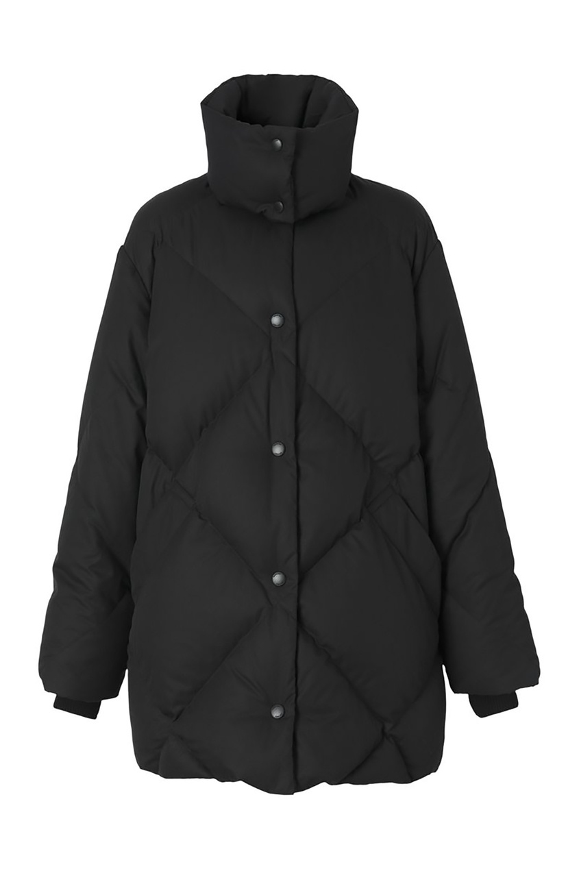 фото Черная стеганая куртка с воротником-стойкой burberry