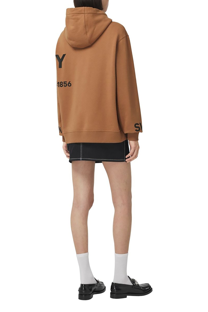 фото Коричневое худи с надписями burberry