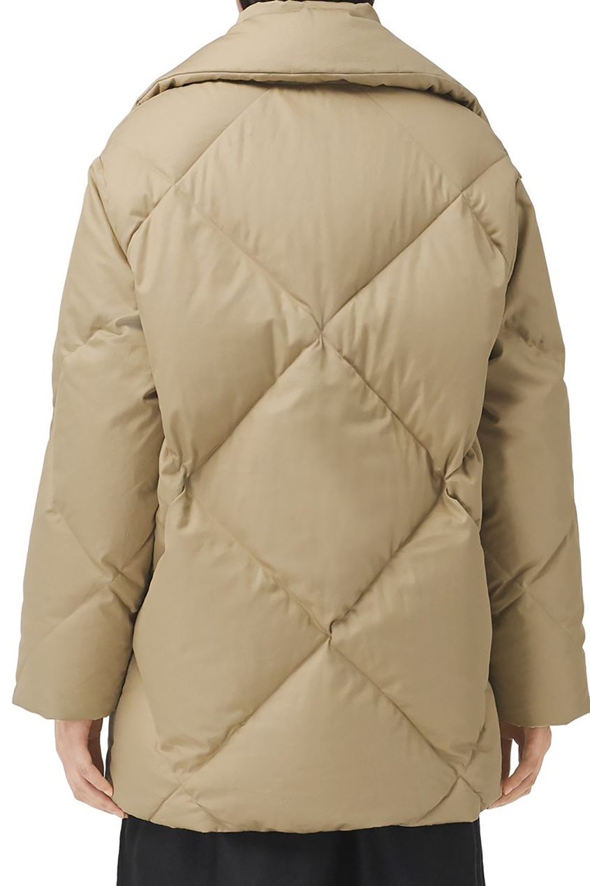 фото Бежевая стеганая куртка с воротником-стойкой burberry