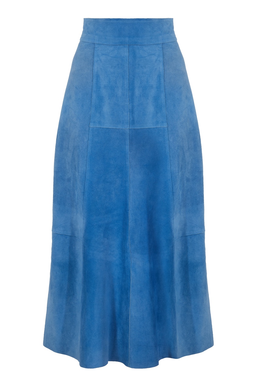 фото Голубая замшевая юбка isabel marant