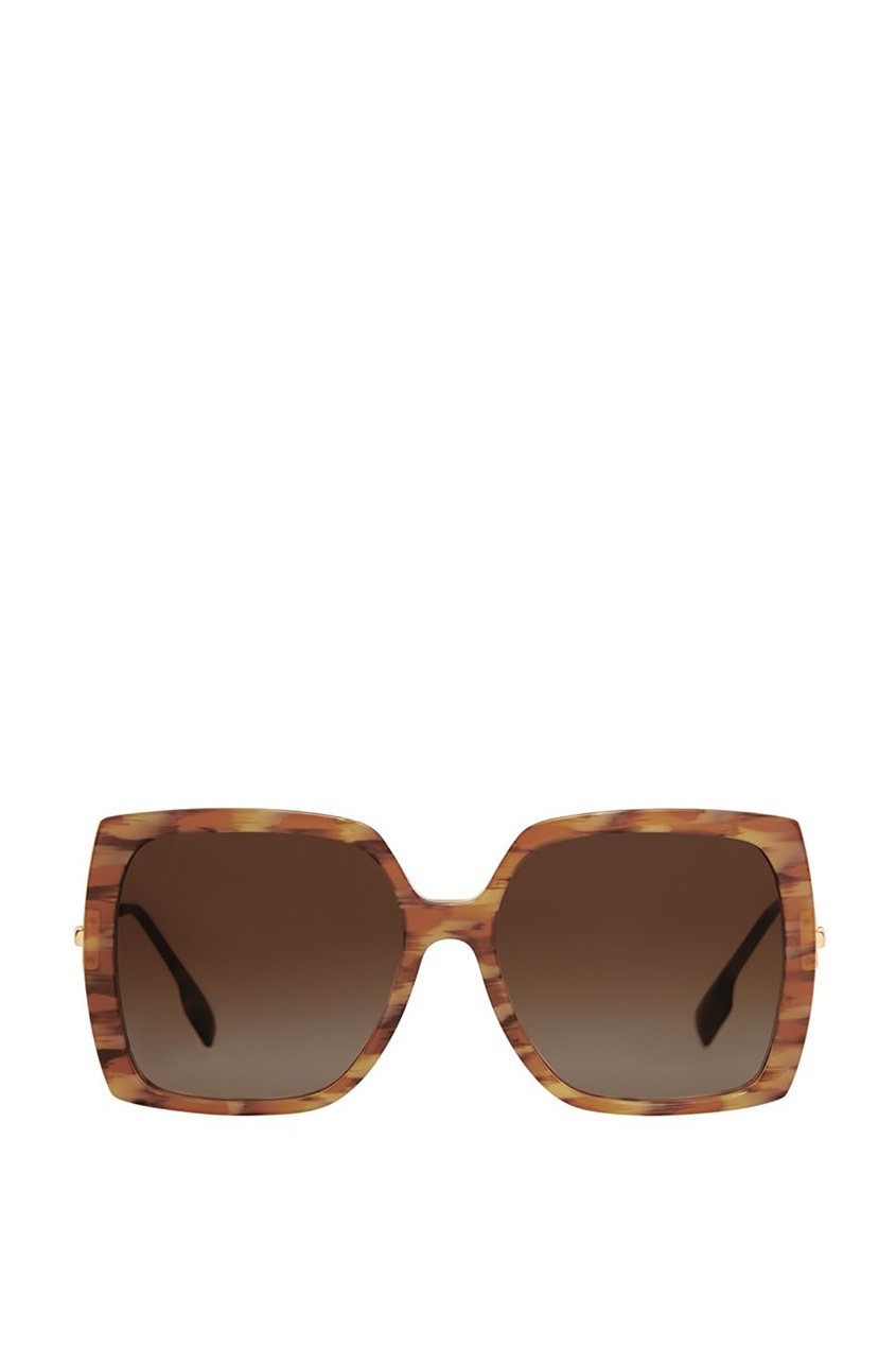 фото Крупные квадратные солнцезащитные очки с темно-коричневыми линзами burberry