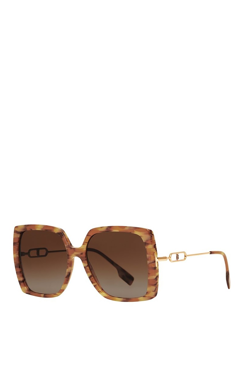 фото Крупные квадратные солнцезащитные очки с темно-коричневыми линзами burberry