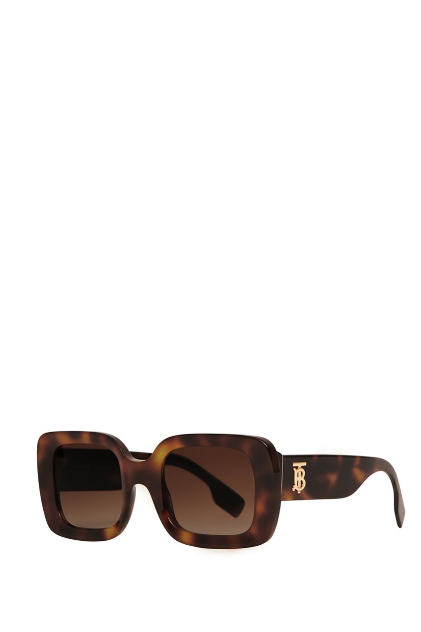 фото Квадратные солнцезащитные очки с темно-коричневыми градиентными линзами burberry