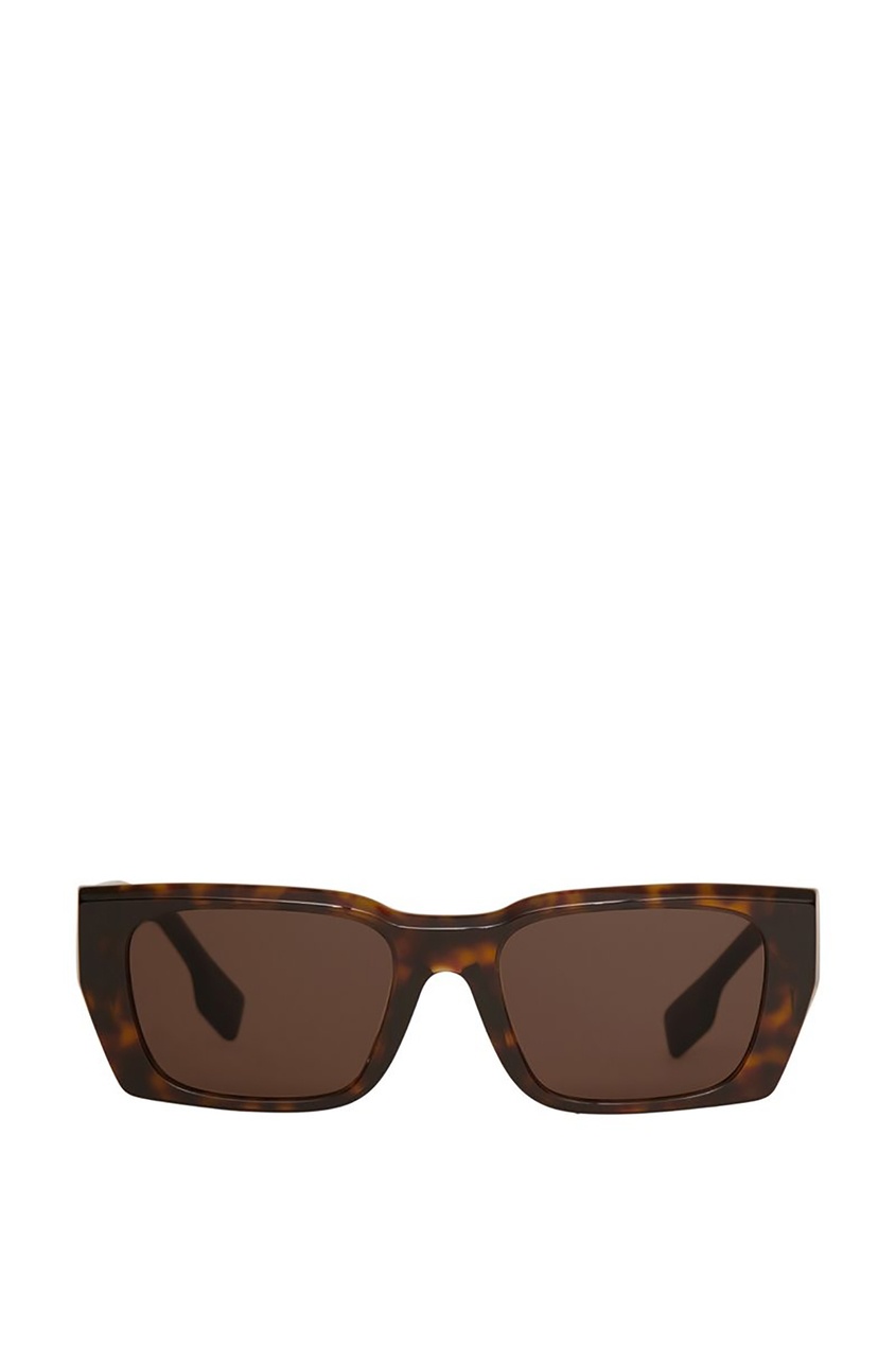 фото Прямоугольные солнцезащитные очки с темно-коричневыми линзами burberry