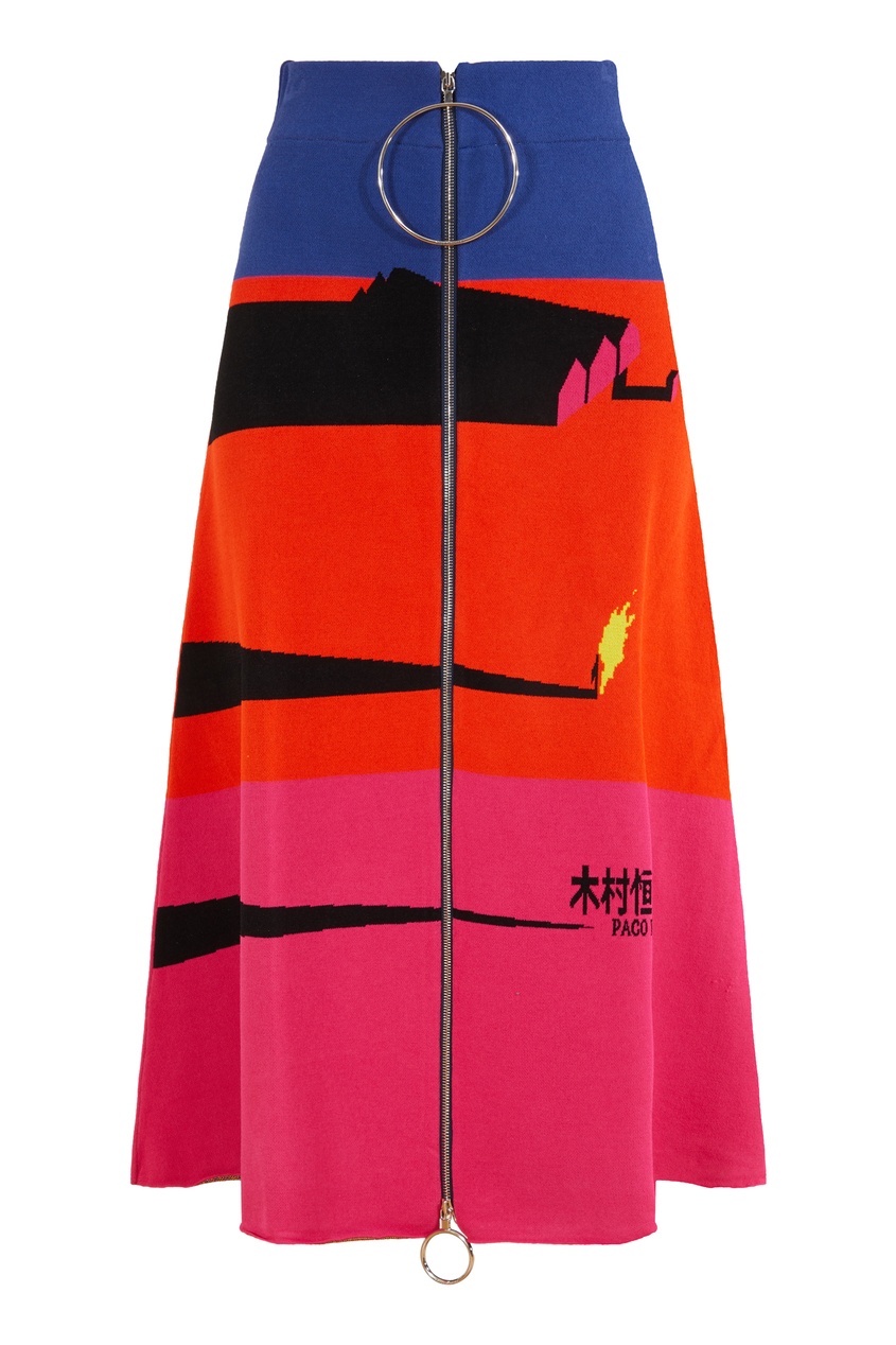 Разноцветная юбка на молнии Paco Rabanne x Kimura Tsunehisa