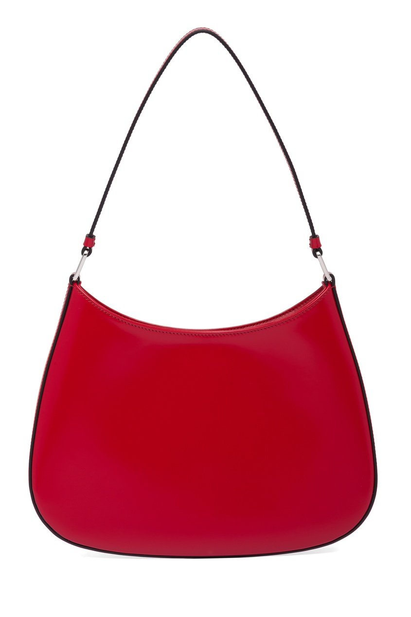 фото Красная кожаная сумка prada cleo