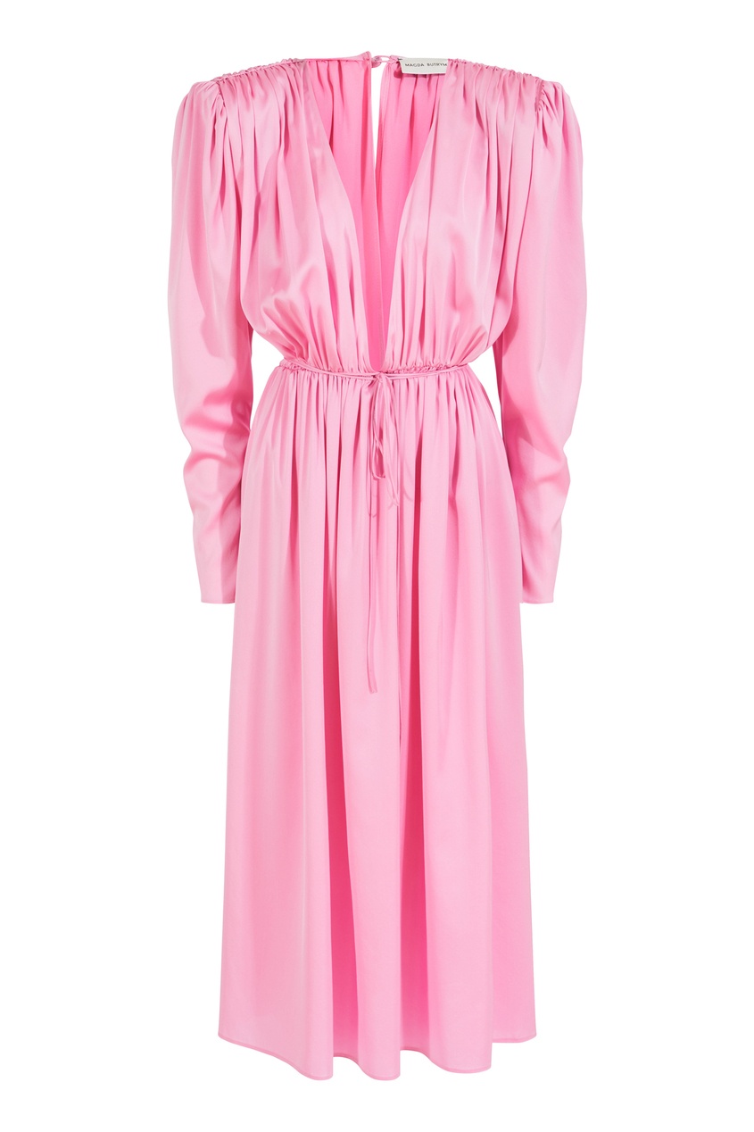 фото Розовое платье миди из шелка magda butrym
