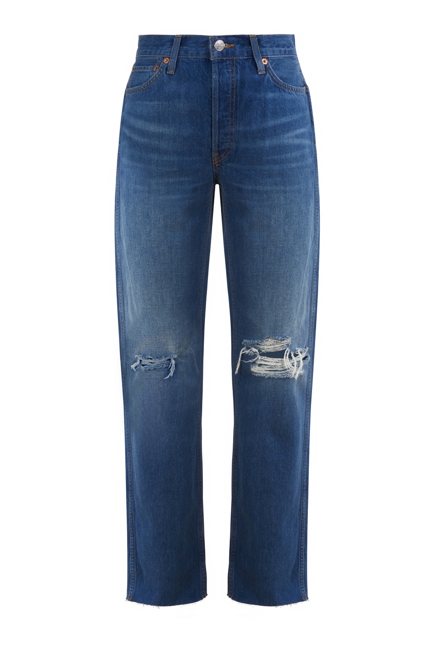Светло-голубые джинсы с разрезами Re/done синего цвета