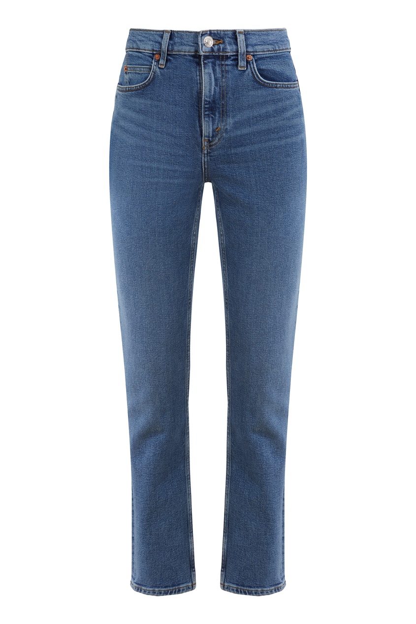Синие прямые джинсы Re/done синего цвета