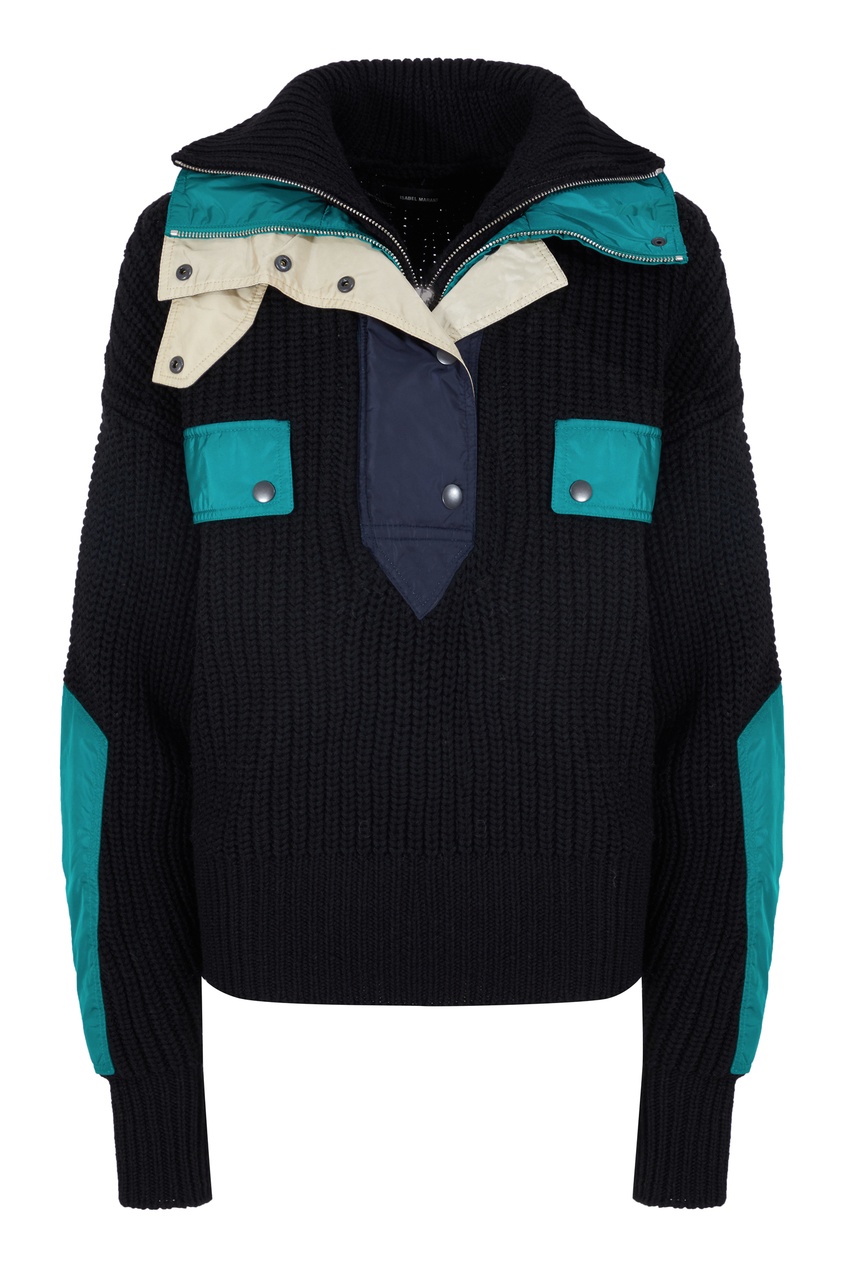 фото Черный свитер с контрастными вставками dempster isabel marant