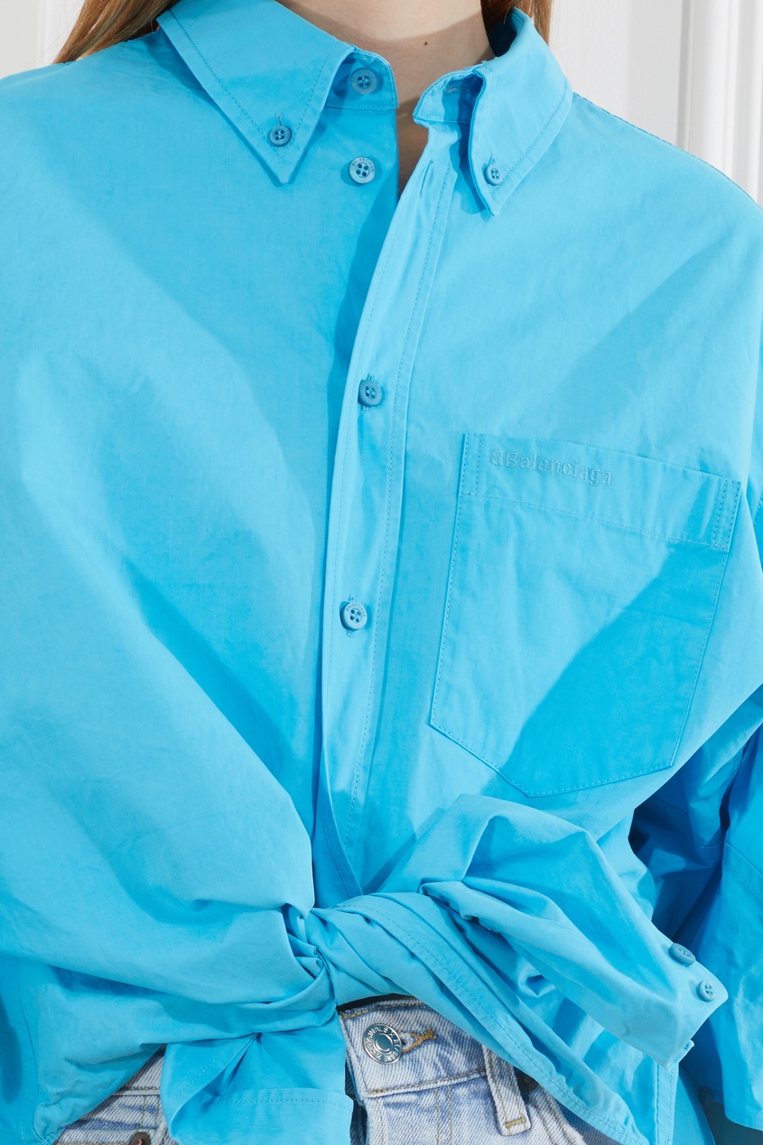 фото Голубая рубашка balenciaga