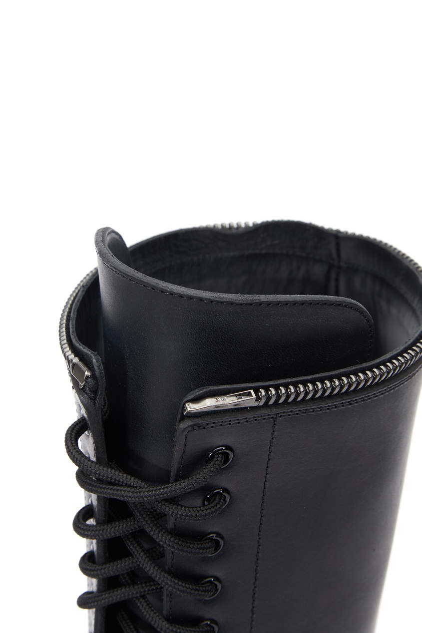 фото Черные сапоги со шнуровкой balenciaga