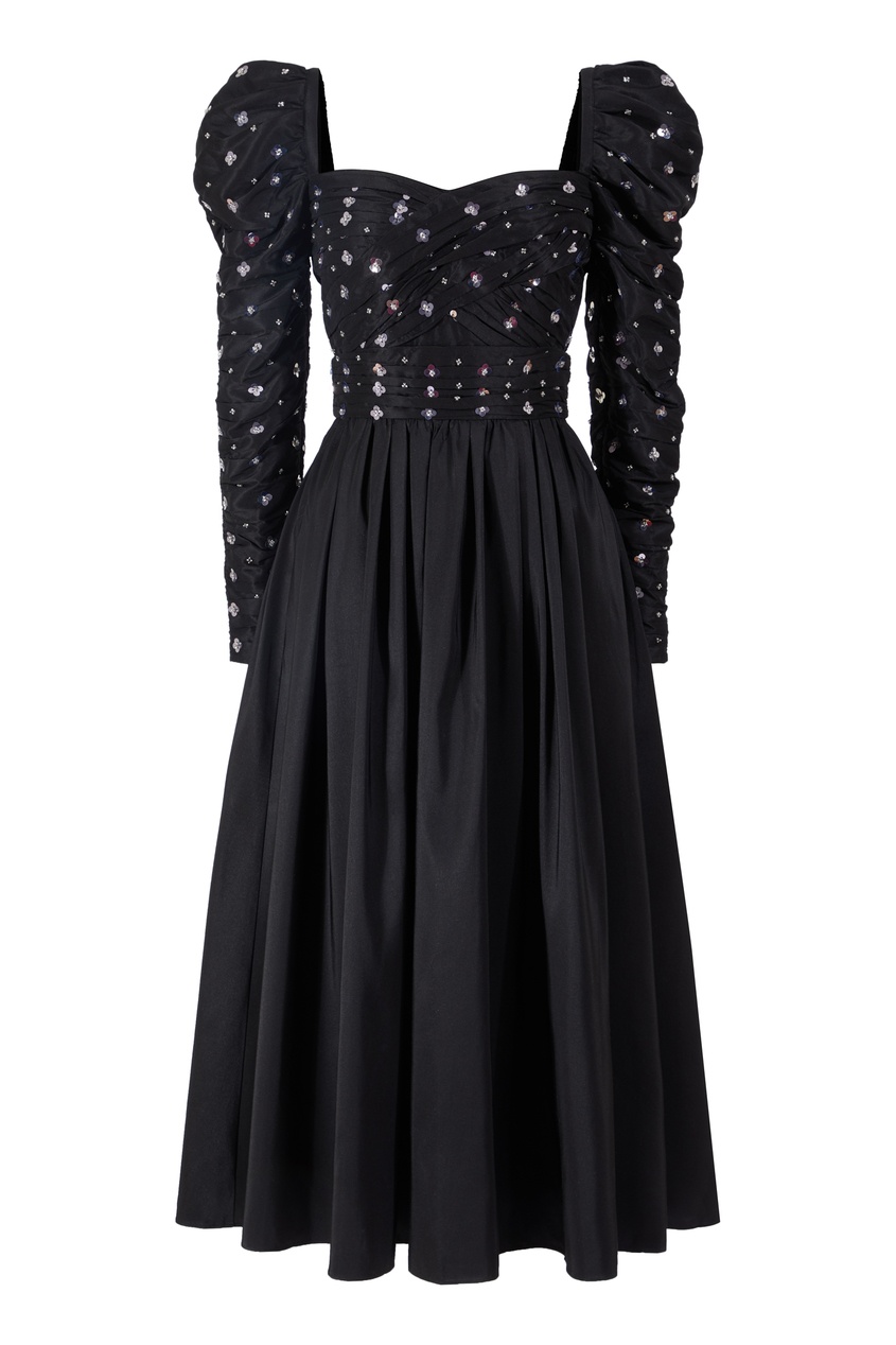 фото Черное платье с серебристым декором self-portrait