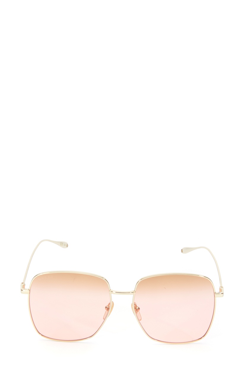 фото Золотистые солнцезащитные очки с подвеской в виде енота gucci