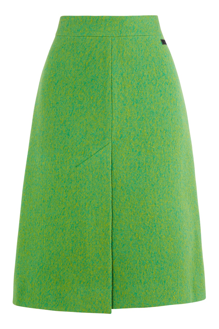 фото Зеленая шерстяная юбка ganni