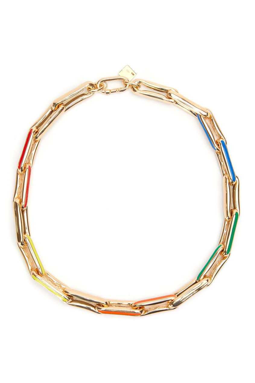 

Золотое ожерелье-цепь с разноцветным покрытием, Золотой, Золотое ожерелье-цепь с разноцветным покрытием