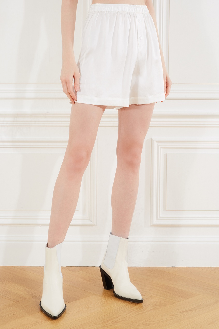 фото Шелковые шорты цвета слоновой кости yedi loulou studio