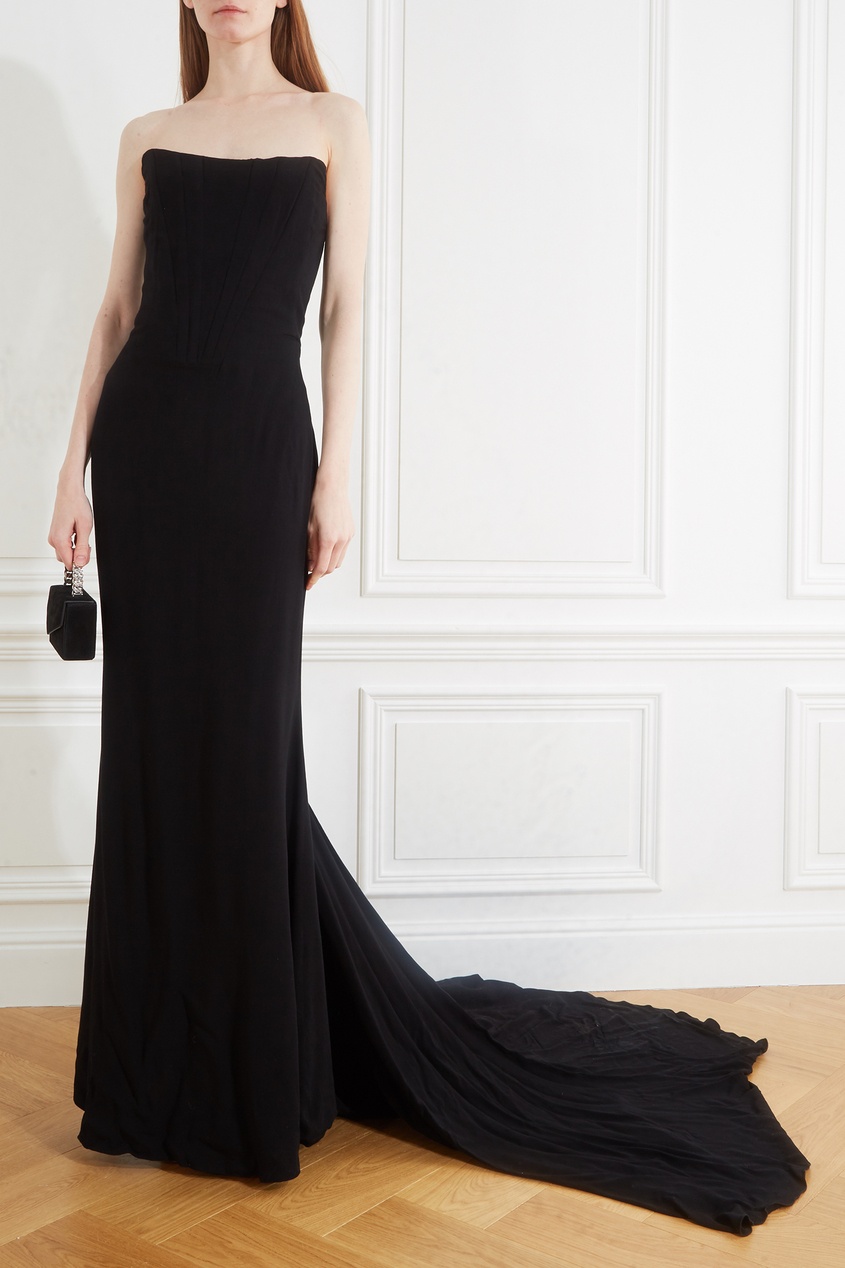 фото Черное платье со шлейфом giuseppe di morabito